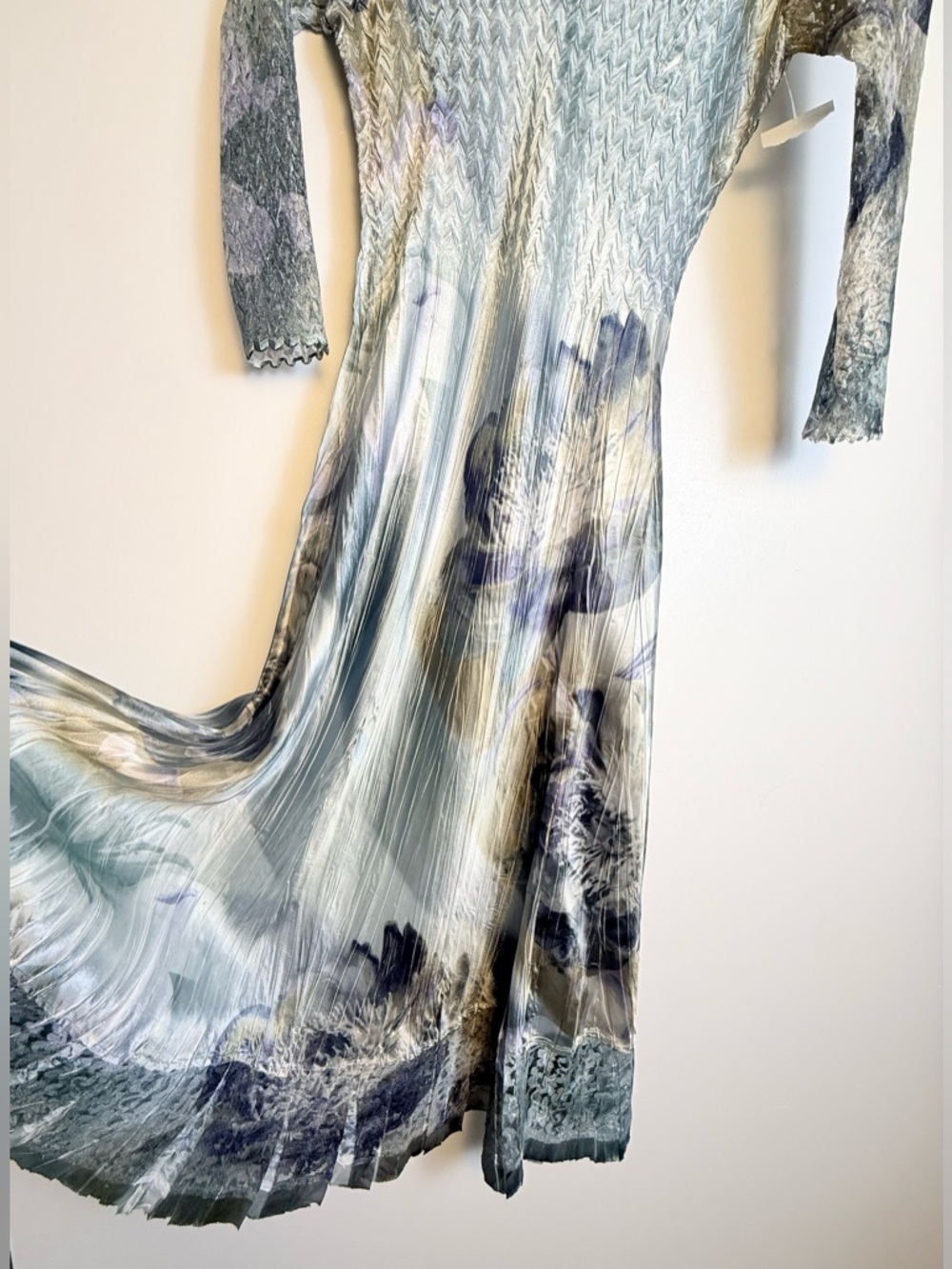 Komarov Blue & Silver Floral Smocked Midi Dress - Picture 6 of 9